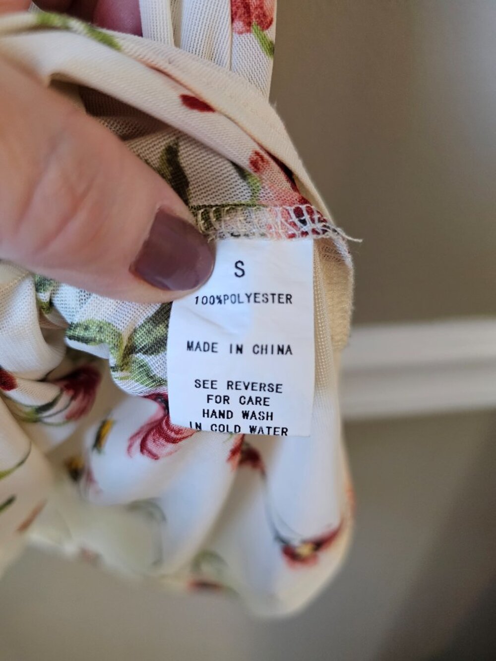 Ivy Rose Floral Flutter Sleeve Blouse Size Small Cream Boho Lace Trim - Picture 8 of 11